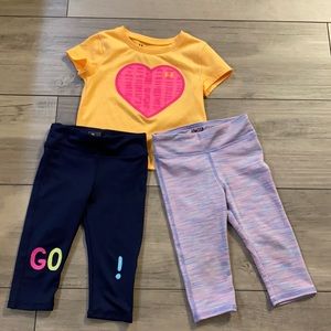 Under Armor T-Shirt & Spotted Zebra workout 3 pc set